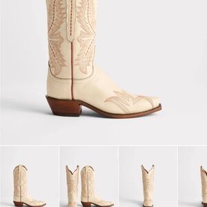Lucchese Cream and Tan Heeled Boots